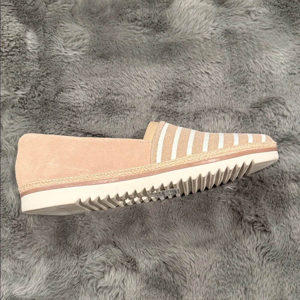 Clarks Tan and White Striped Espadrilles - Picture 2 of 5